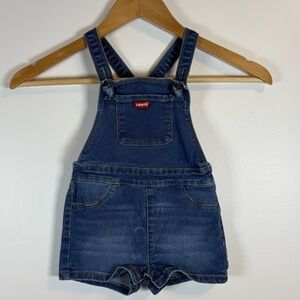 Levi’s Baby Denim Blue Stone Was Overall Shorts Shortalls, Size 18 Months